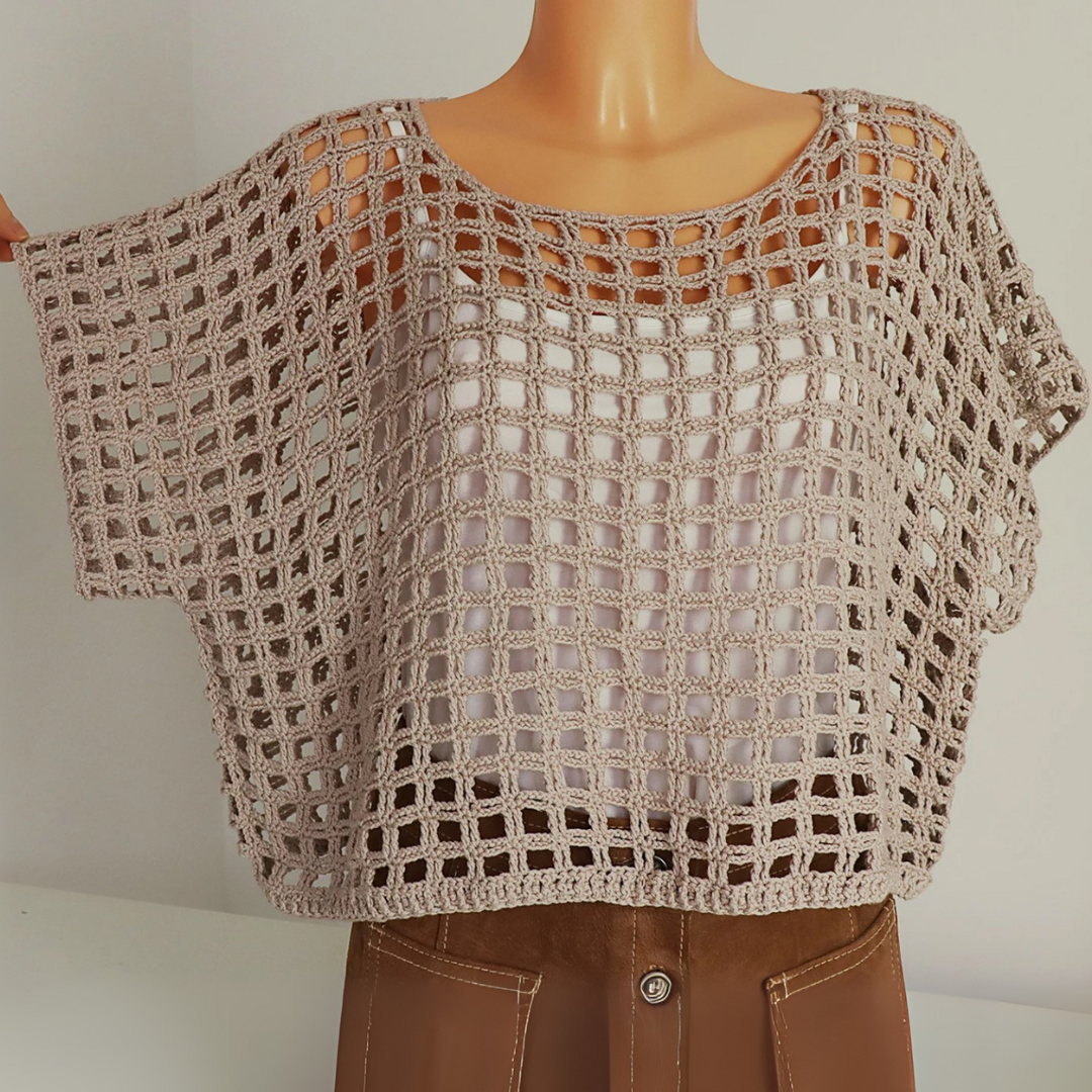 Crochet Pattern Summer Sweater "Square Dance"