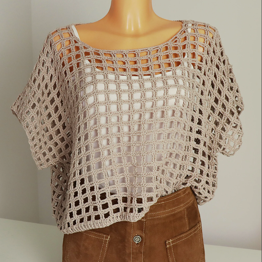 Crochet Pattern Summer Sweater "Square Dance"