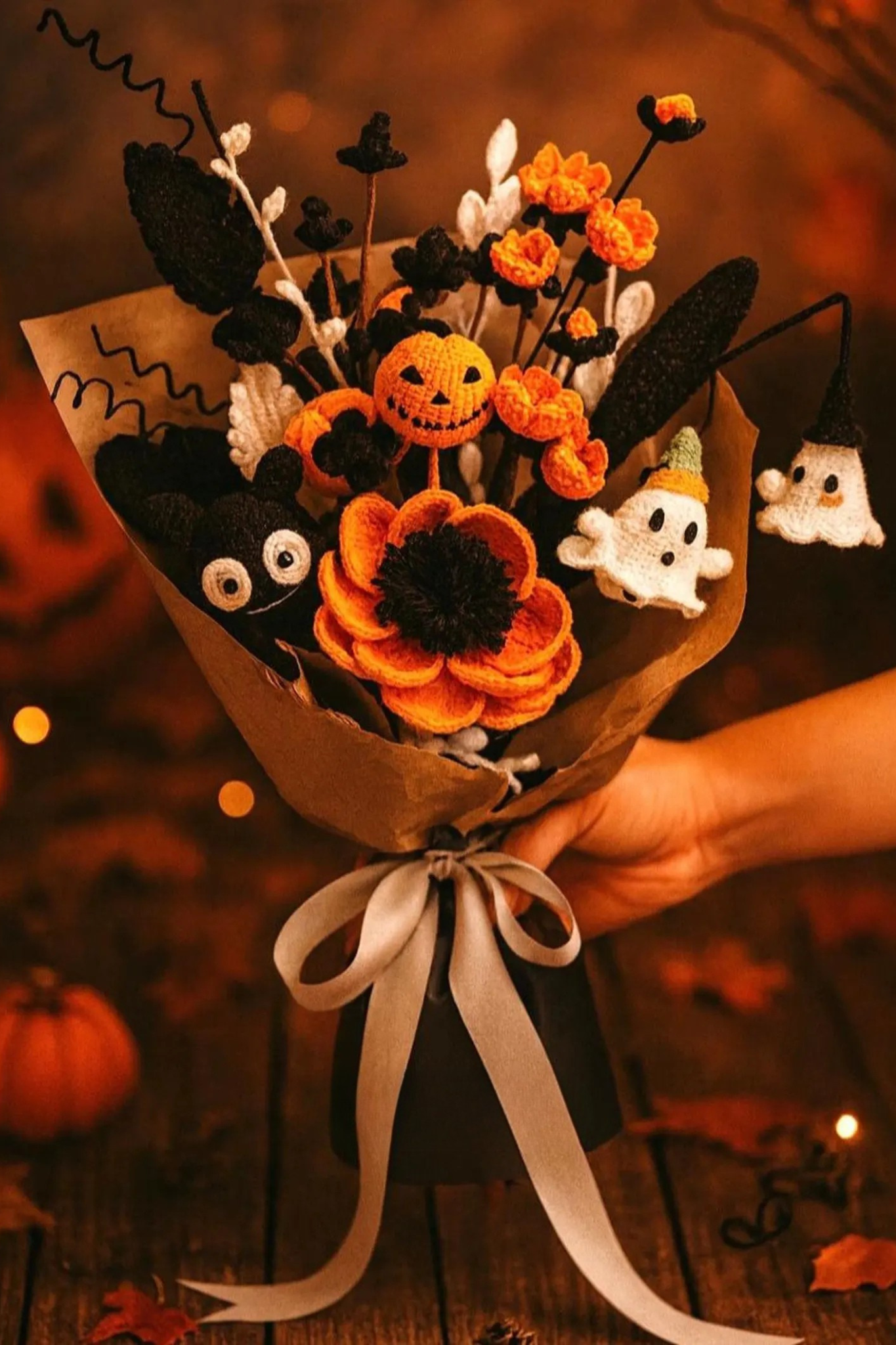 🎃 Spooky Halloween Crochet Bouquet Pattern Bundle (Digital PDF)
