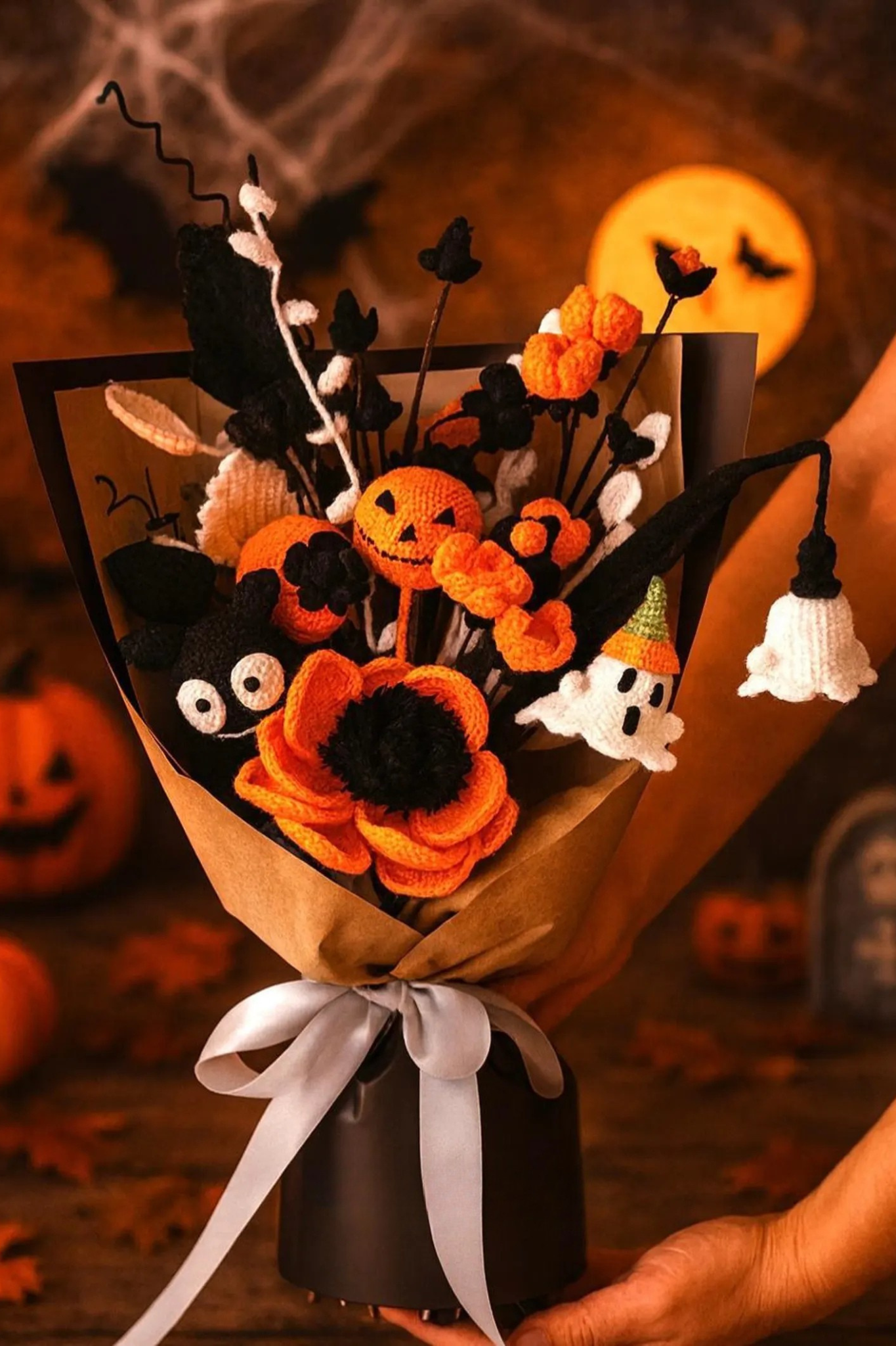 🎃 Spooky Halloween Crochet Bouquet Pattern Bundle (Digital PDF)