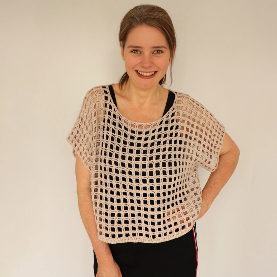 Crochet Pattern Summer Sweater "Square Dance"