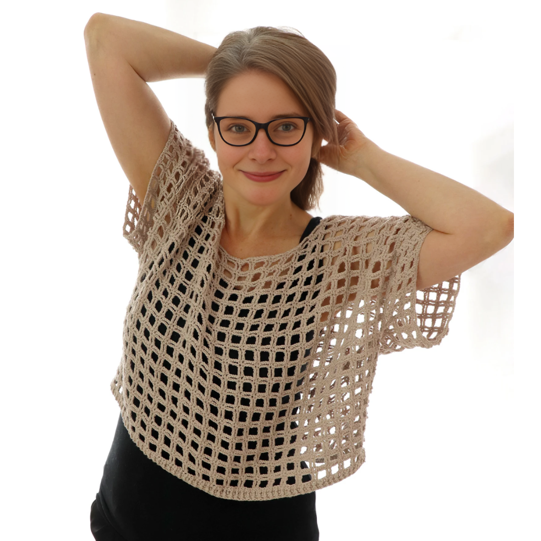 Crochet Pattern Summer Sweater "Square Dance"